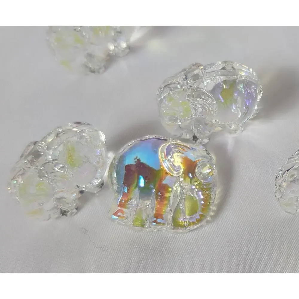 RARE Vintage Swarovski Elephant Pendant 30mm Crystal Vitrail